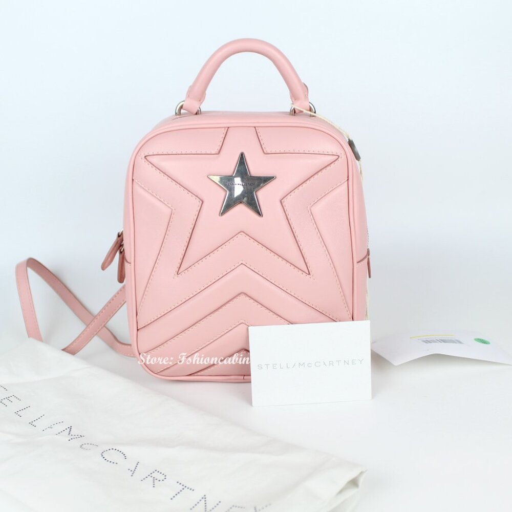 NWT Stella McCartney Pink Star Backpack | Vegan Small Bag- Street, Daily, Travel
